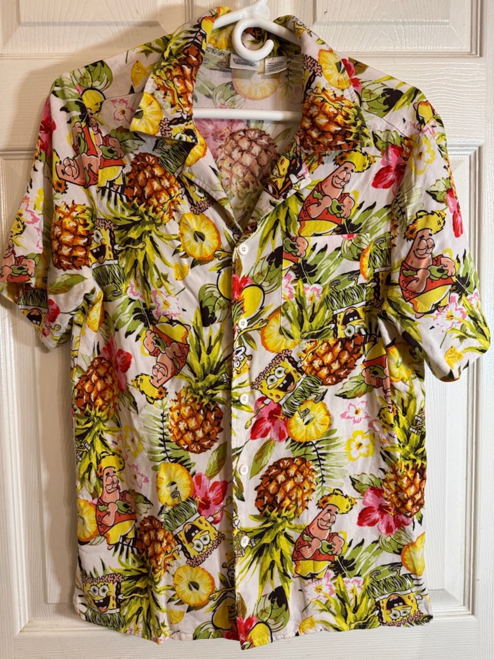 SpongeBob Squarepants Hawaiian Resort Vacation Button Down Sz S